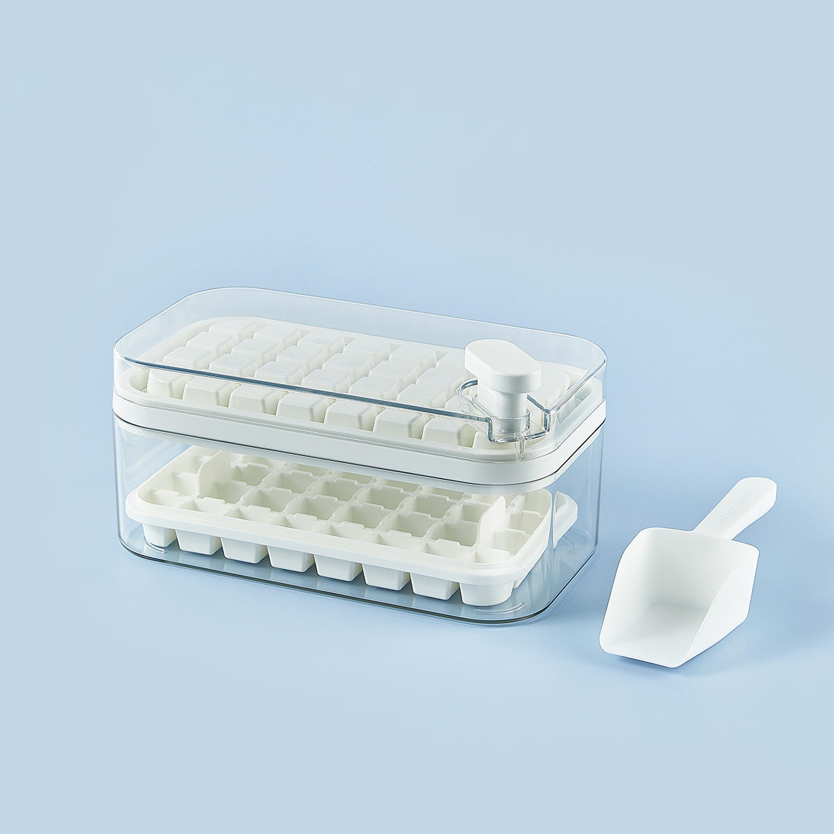 One-button Press Type Ice Mold Box, Kitchen 64 Grid Ice Cube Maker, Ice Tray  Mold With Storage Box & Lid